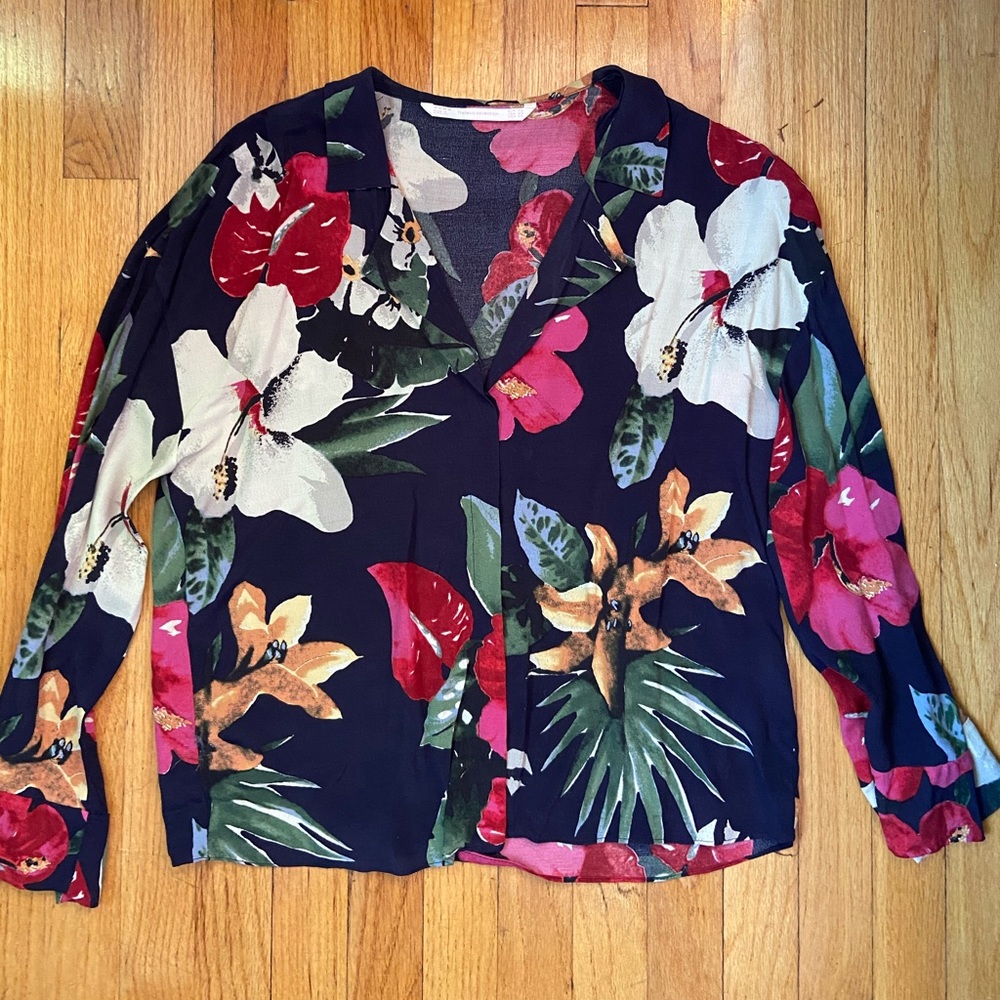 ZARA floral print blouse